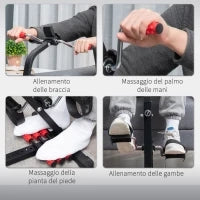 Pedaliera per Braccia e Gambe con Schermo LCD, Altezza e Resistenza Regolabile, 56x44-56x75-97 cm
