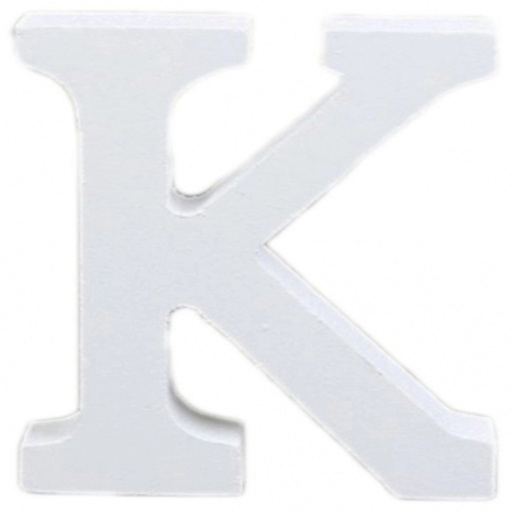 Trade Shop - Lettere Alfabeto Lettera K In Legno Bianco H 11 Cm Decorazione Arredo Wedding -