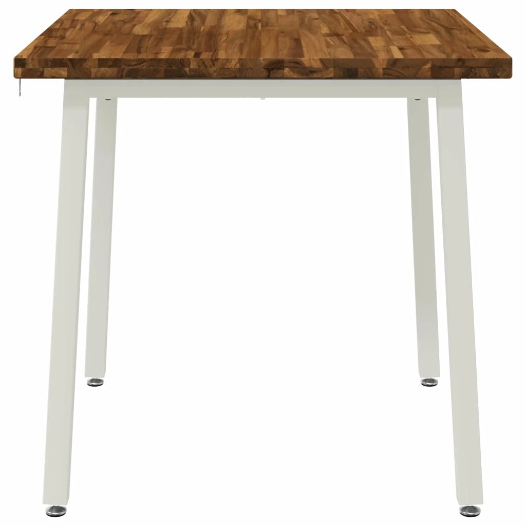 90 x 90 x 75 cm Legno di Acacia Massello Naturale e Bianco 937646