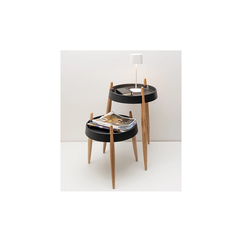 Zafferano Tavolino Liolà h67cm Nero - Frassino naturale