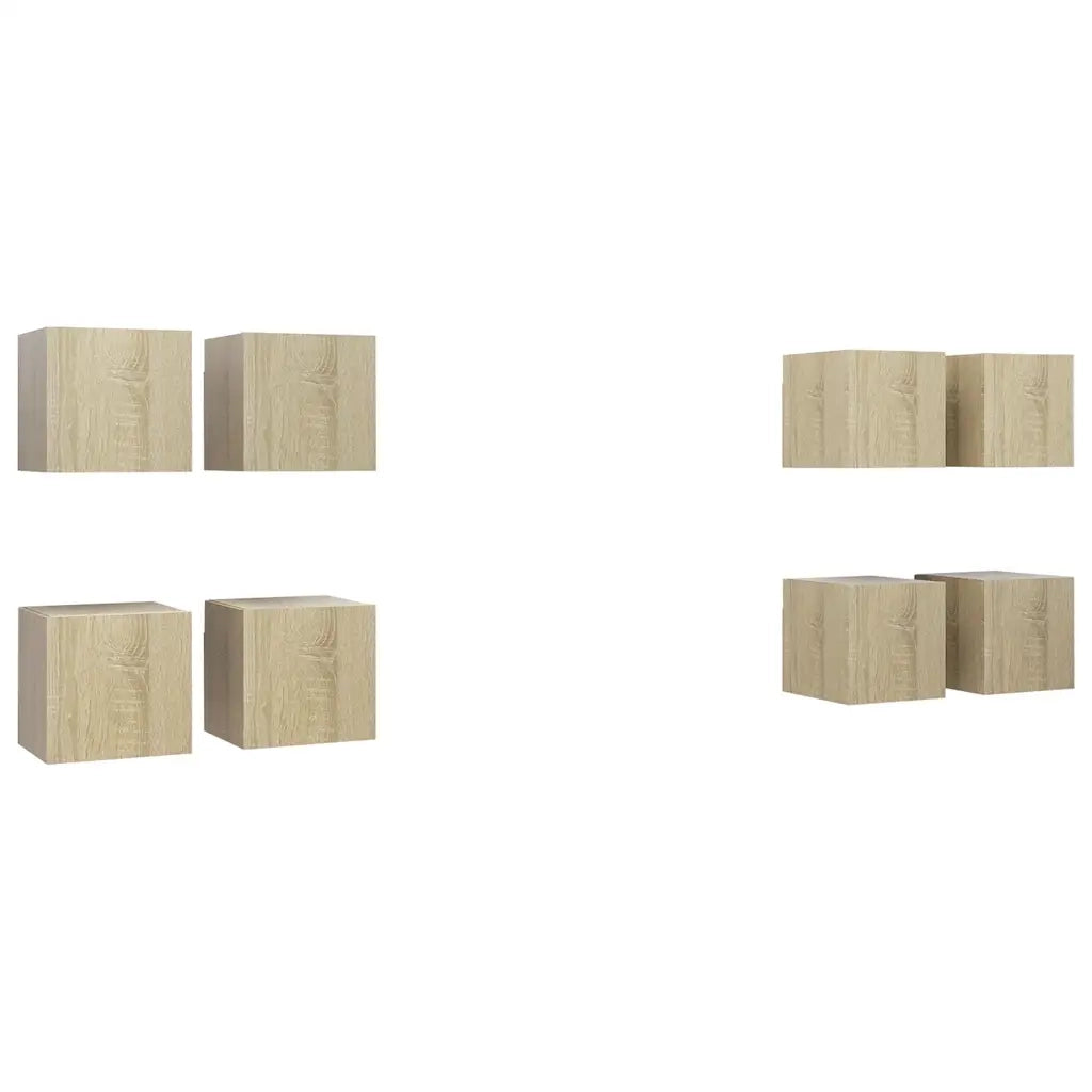 Armadietti a Parete per TV 8 pz Rovere Sonoma 30,5x30x30 cm cod mxl 11919