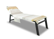 Telo Mare Lettino Spiaggia Piscina Con Cuscino E Tasche Modello Gold - Telo Mare - Sabbia