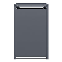 Copri bidone della spazzatura con coperchio ribaltabile per un contenitore 60-240l, acciaio antracite e effetto legno, copribidone da esterno