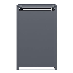 Copri bidone della spazzatura con coperchio ribaltabile per un contenitore 60-240l, acciaio antracite e effetto legno, copribidone da esterno