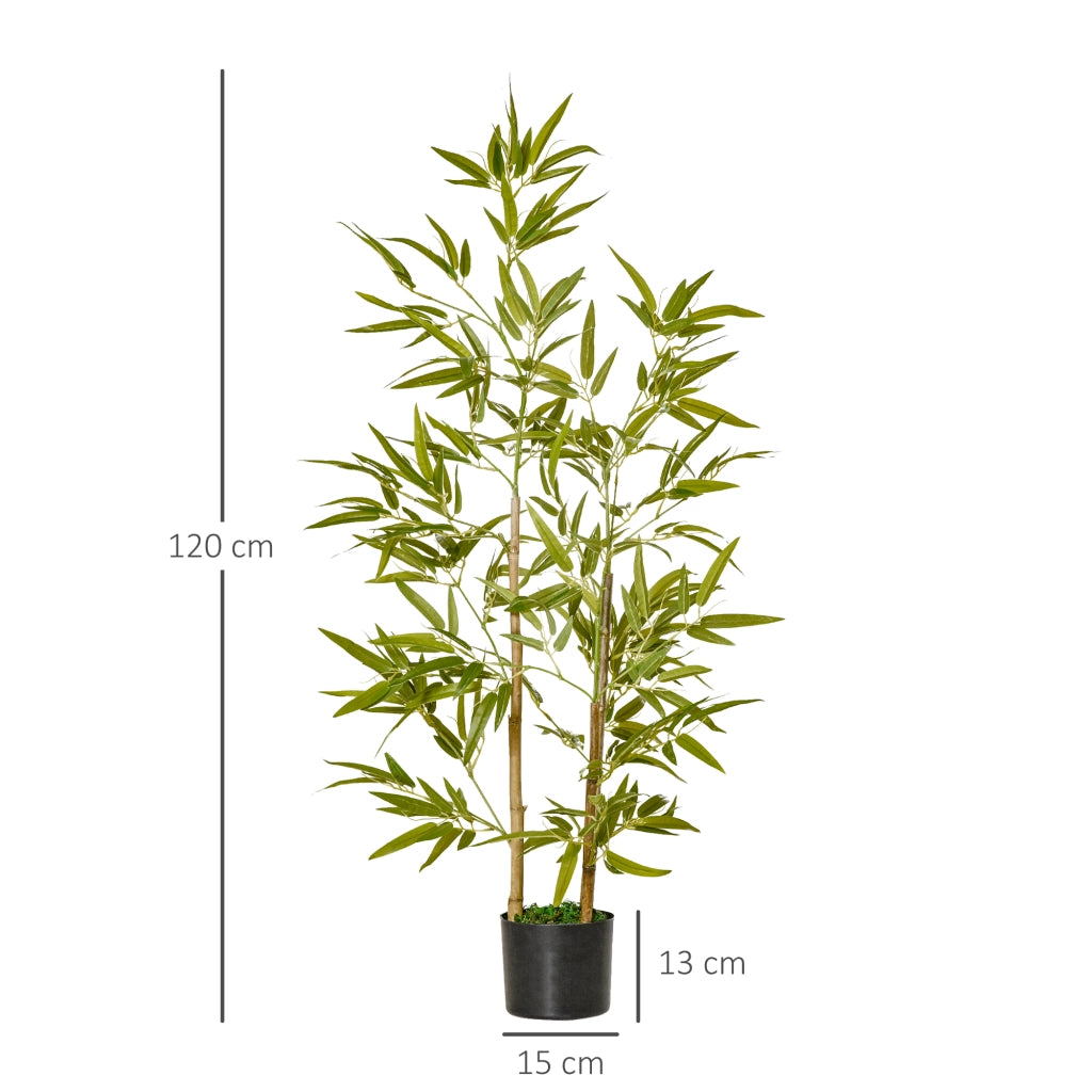 Pianta Artificiale da Interno 120cm in Vaso con 336 Foglie, Pianta Finta di Bamb¨´ Realistica per Interno ed Esterno