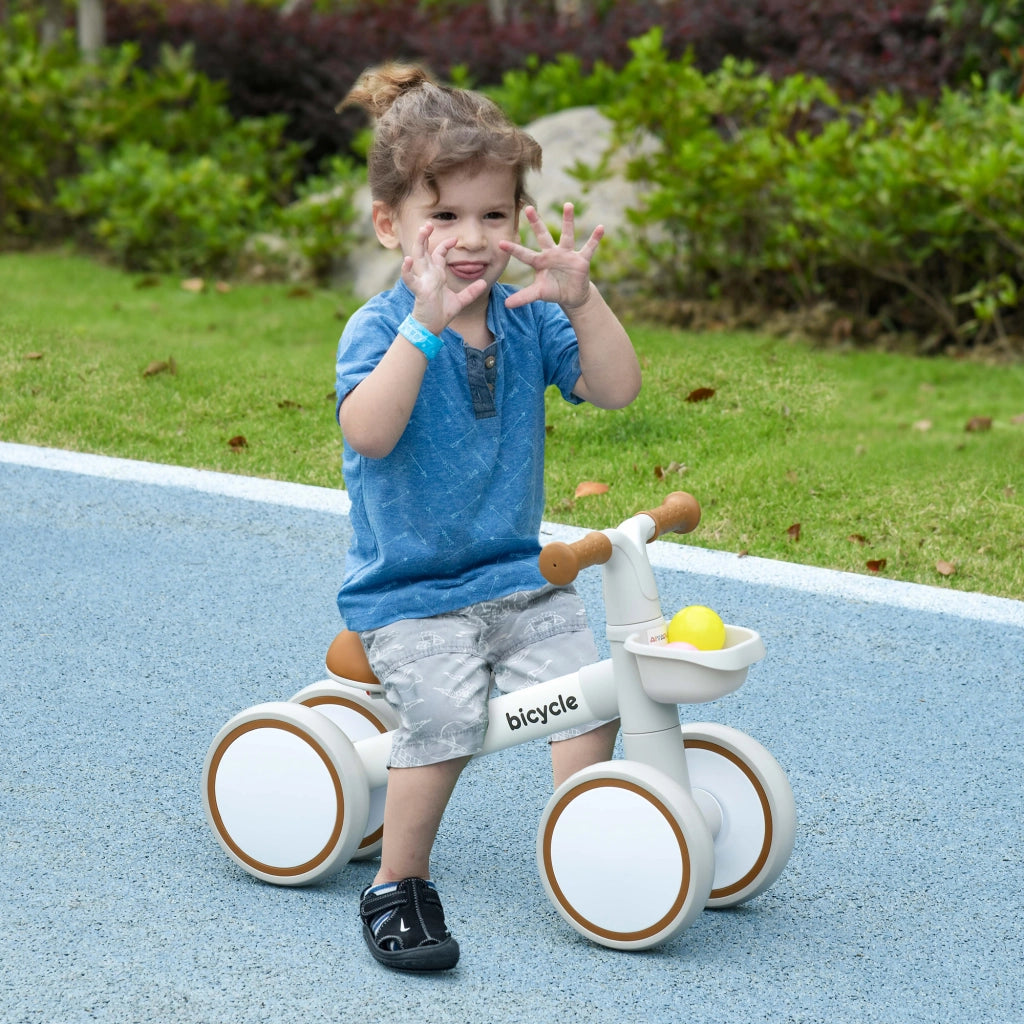 Bicicletta senza pedali ¨C zephmum ¨C regolabile, 1-3 anni, marrone/bianco