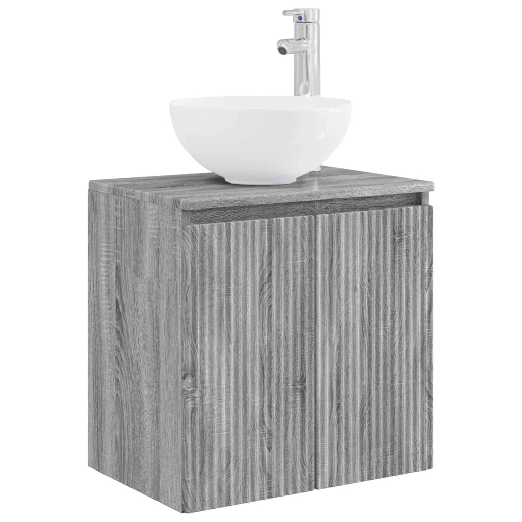 Set di mobili per il bagno 5 pz Sonoma grigio 3406029