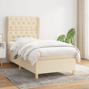 Giroletto a Molle con Materasso Crema 80x200 cm inTessuto