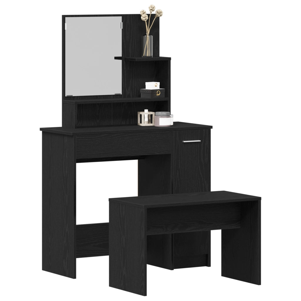 Set di Toeletta  Rovere Nero Legno Ingegnerizzato