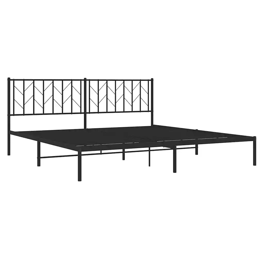 Giroletto con Testiera in Metallo Nero 193x203 cm 374443
