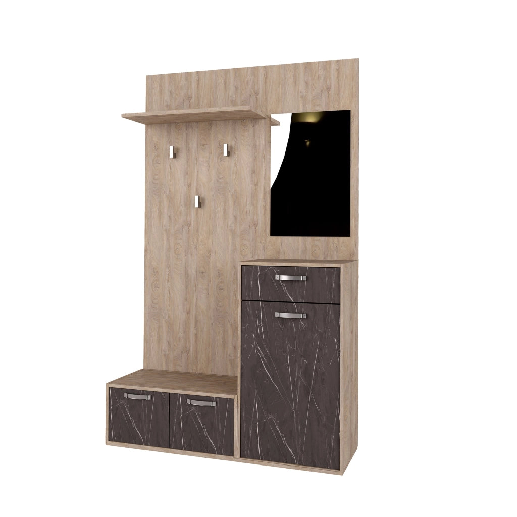 Mobile Ingresso con attaccapanni in Legno Composito cm 115x35x197 - NATHANIEL