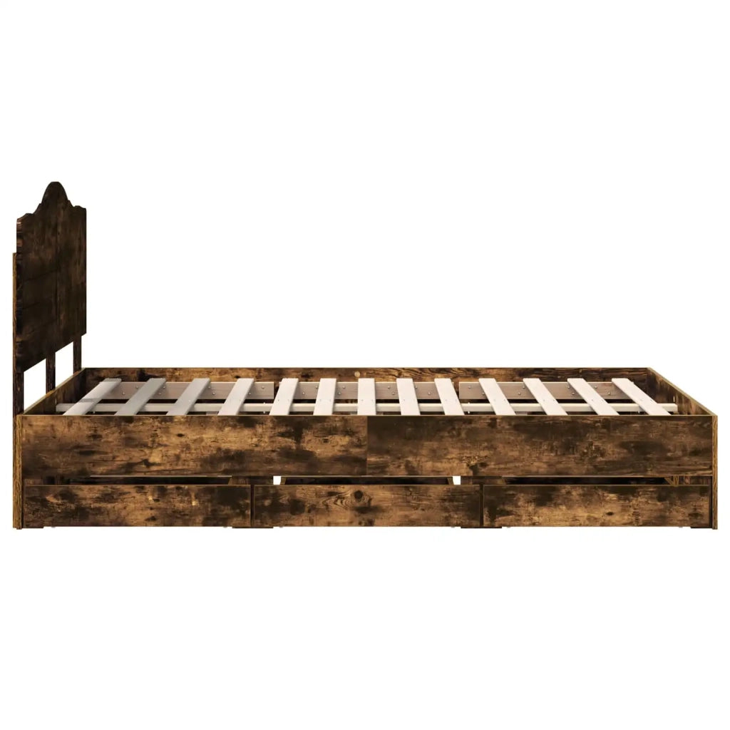 Struttura del letto-Giroletto Quercia Affumicata 120 x 190 cm 764836