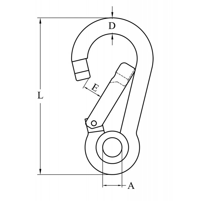 MOSCHET. INOX C/OCCHIO Ø MM.8X80