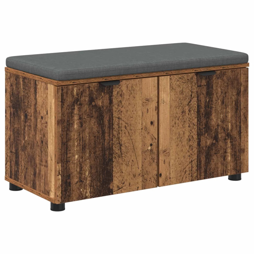 Panca per ingresso con cuscino Legno vecchio 80 x 38 x 46 cm
