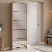 Mobile Portascarpe Dentro, Scarpiera 10 Ripiani, 67x28x191.5h cm Marrone Rovere