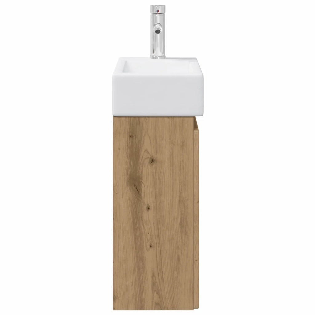 Mobile bagno con rubinetto Rovere Artigianale