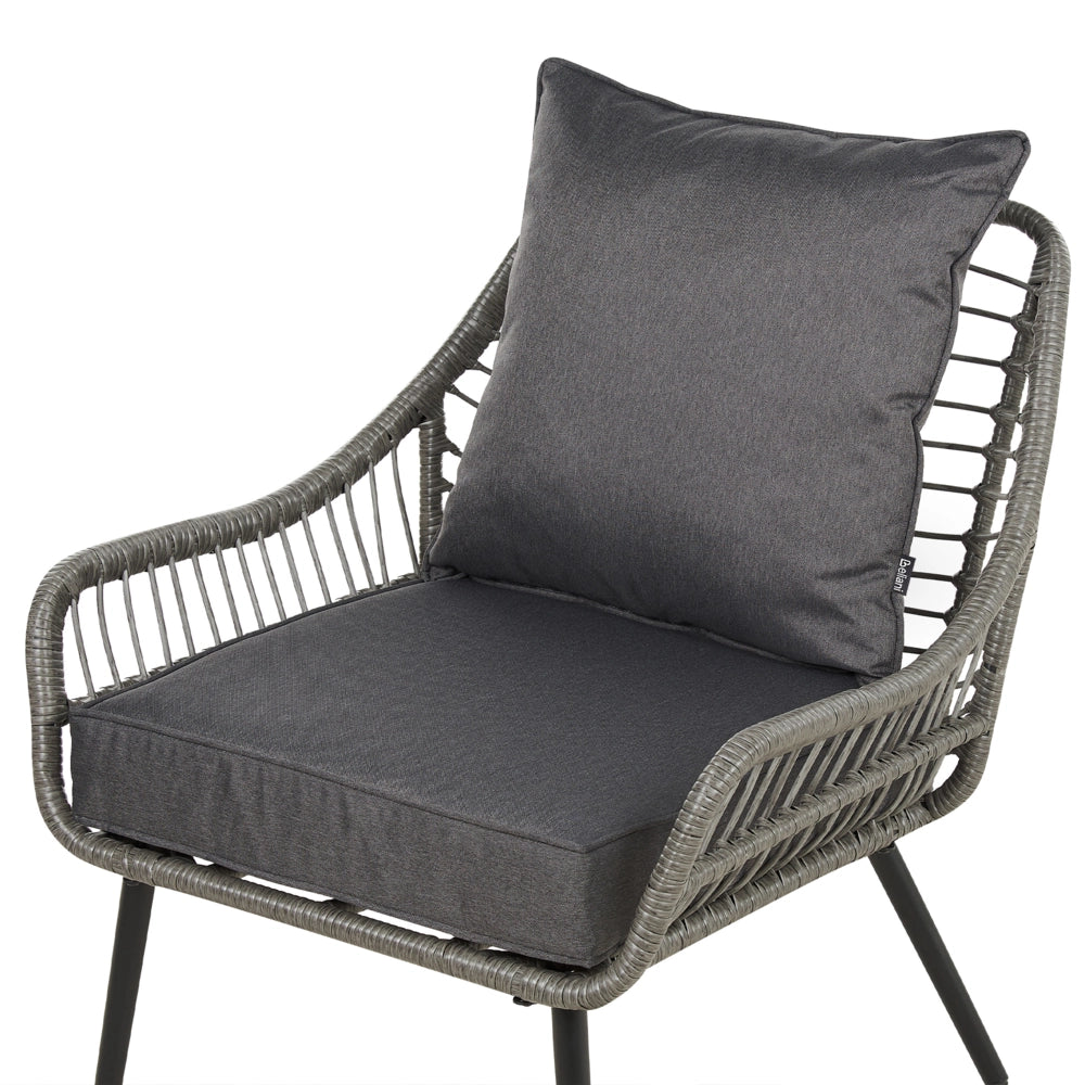 Set di copricuscini per esterni per seduta e schienale grigio scuro UV resistente stile minimalista