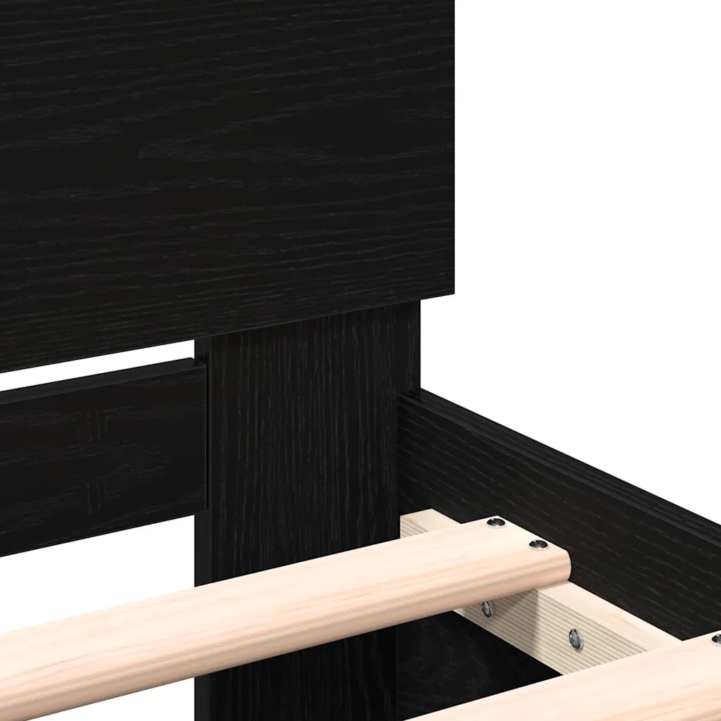 Struttura del letto con testiera Rovere Nero 203 x 185 x 70 cm 3378501