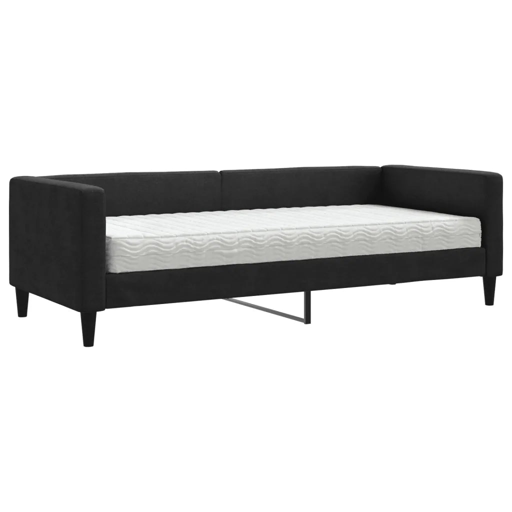 Divano letto | Sof¨¤ letto | Letto singolo con Materasso Nero 80x200 cm in Tessuto