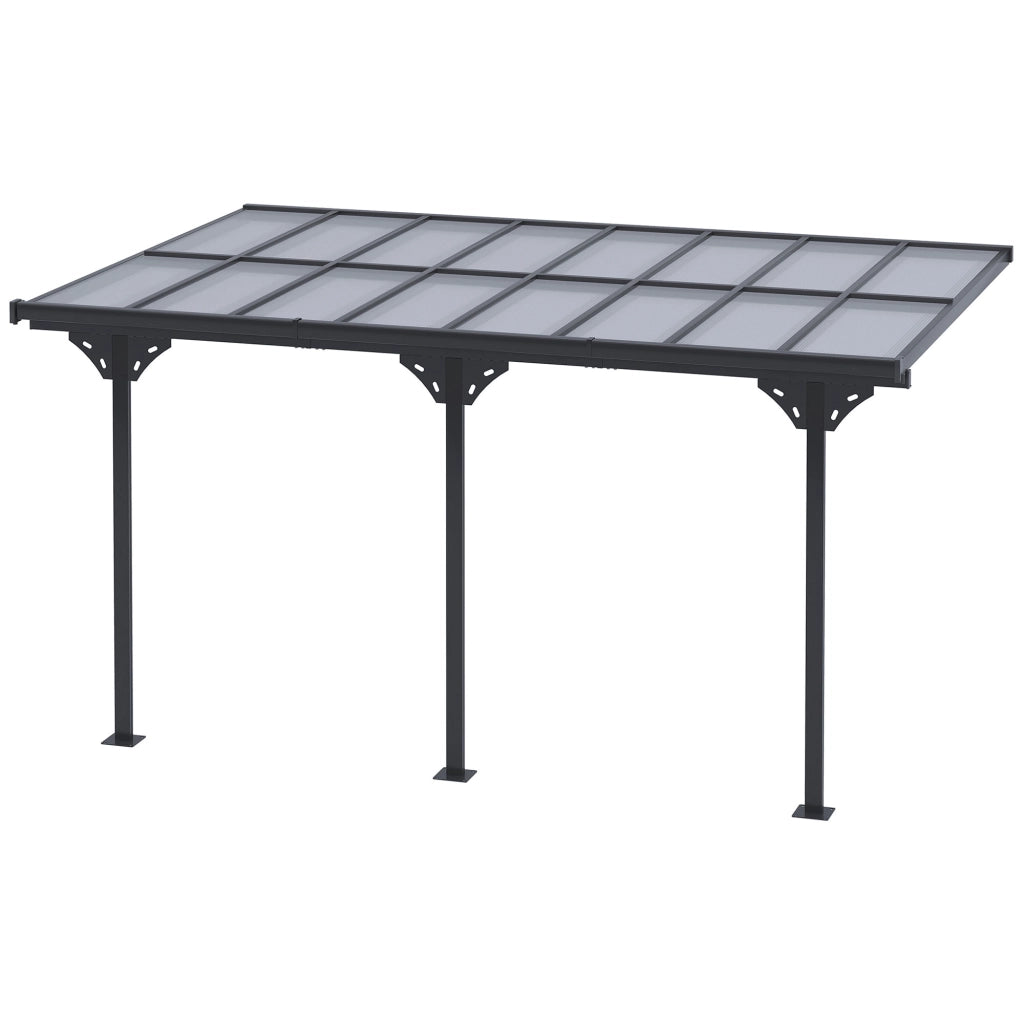 Pergola 4x3 m ¨C zephmum ¨C Grigio Alluminio 231-250 cm regolabile