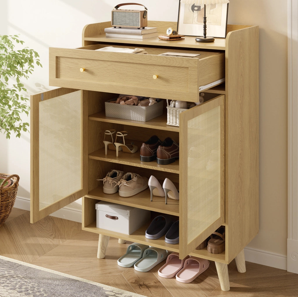 Mobile contenitore con 2 ante e cassetto, rovere chiaro, 80 × 105 × 35 cm