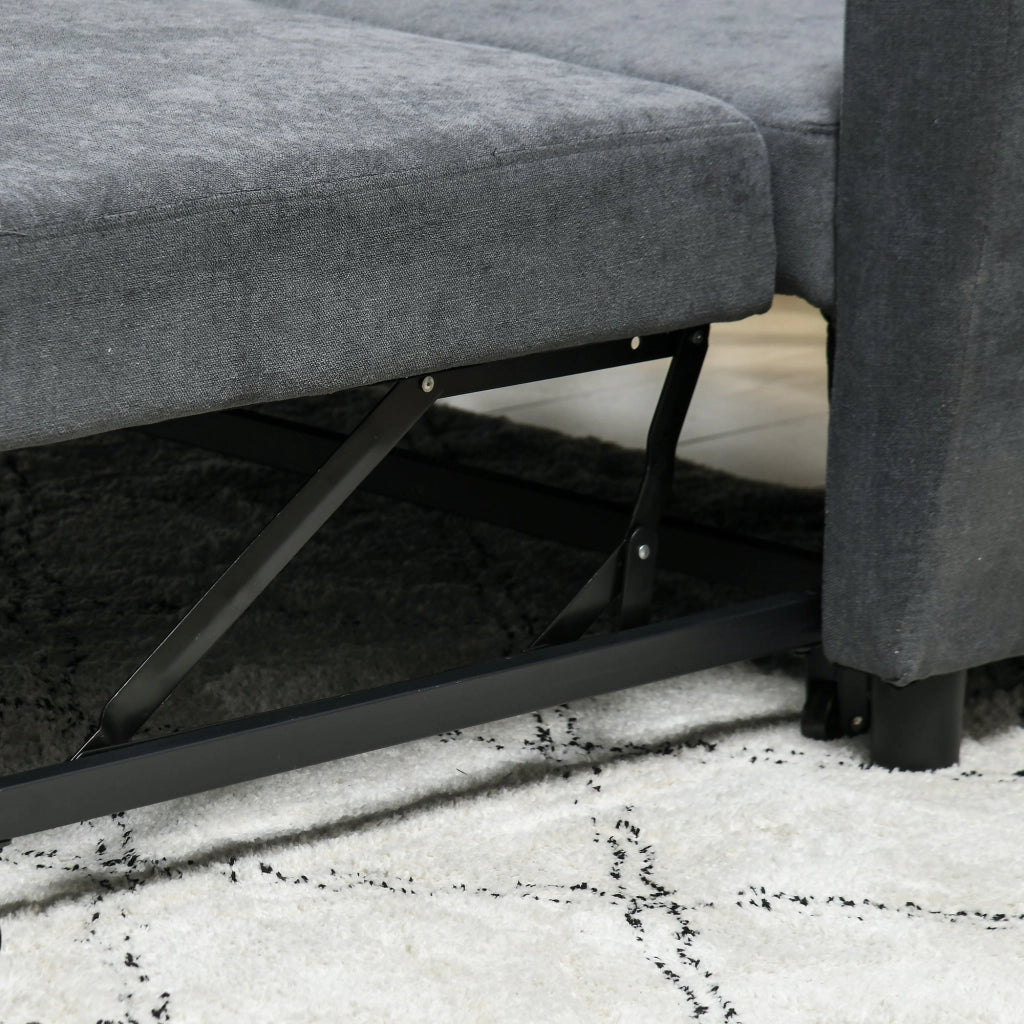 Divano Letto Singolo Clic Clac Schienale Regolabile 148x87x88 cm Velluto Grigio