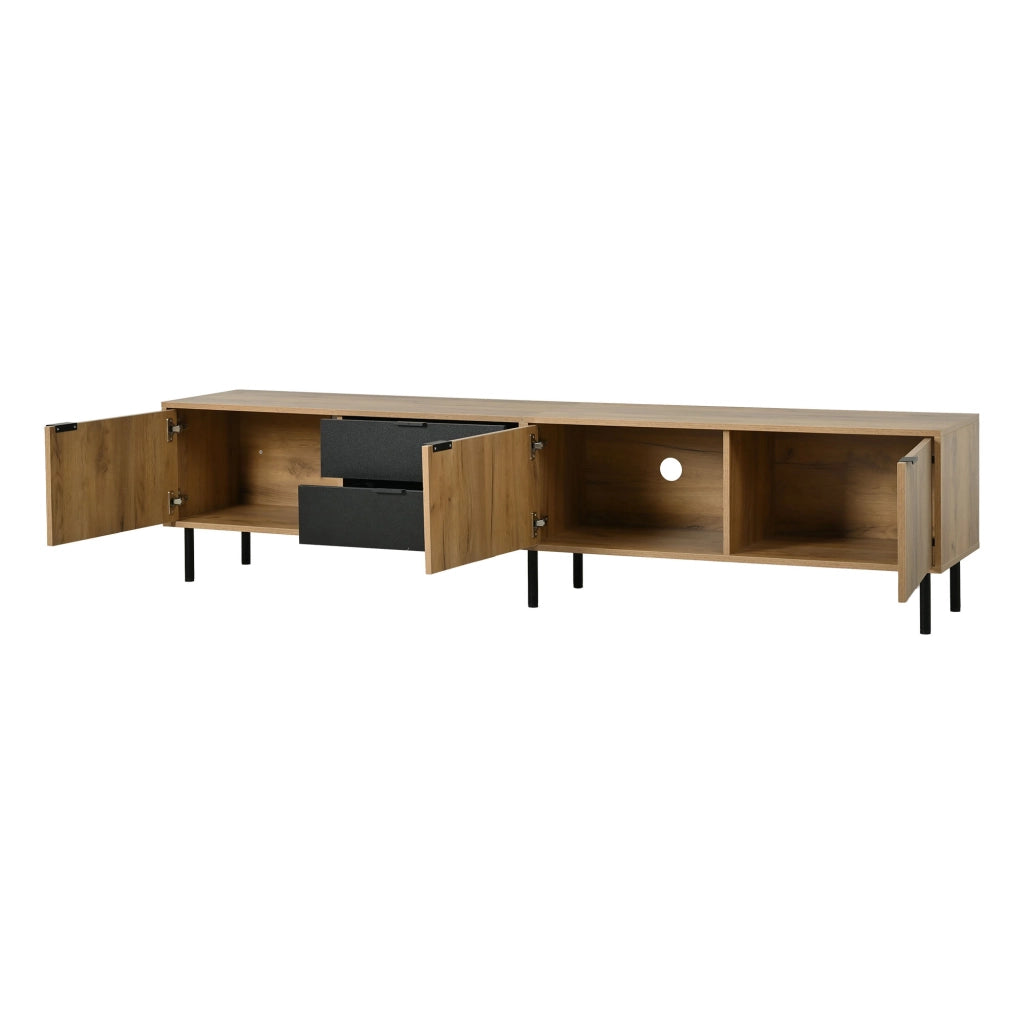Mobile TV con Cassetti e Ante ¨C MINIMAL ¨C Truciolato, 208x40x48 cm