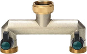 Distributore acqua 2 vie con valvola a sfere - Standard europeo - Flessibile 3/4 pollici - Per giardino e cucina