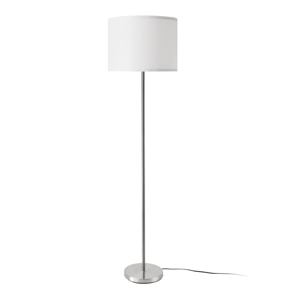 Lampada da terra Tamworth E27 altezza 161 cm argento e bianco 03_0007323