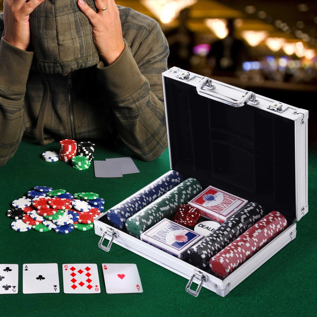 Set Poker Professionale in Alluminio ¨C Zephmum ¨C Valigetta con 200 Fiches e 2 Mazzi