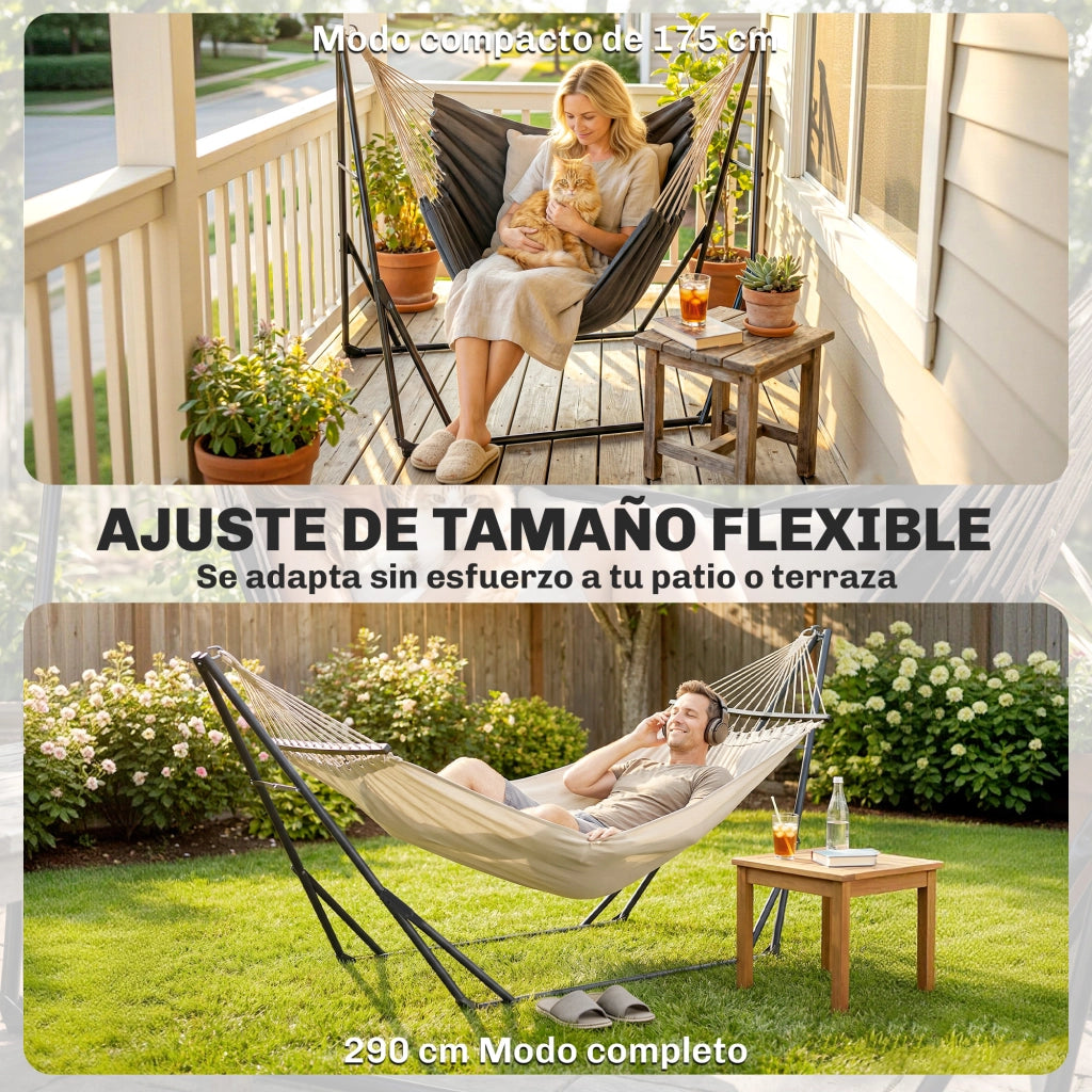 Supporto per Amaca Pieghevole ¨C zephmum ¨C Nero Acero 290 cm