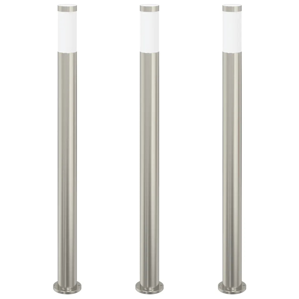 Lampioni a palo 3 pz 110 cm Acciaio Inox IP44 4006004
