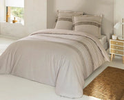 Coperta letto 240 x 220 cm - 100% cotone - beige taupe e marrone - coperta letto 240 x 220 cm in cotone.