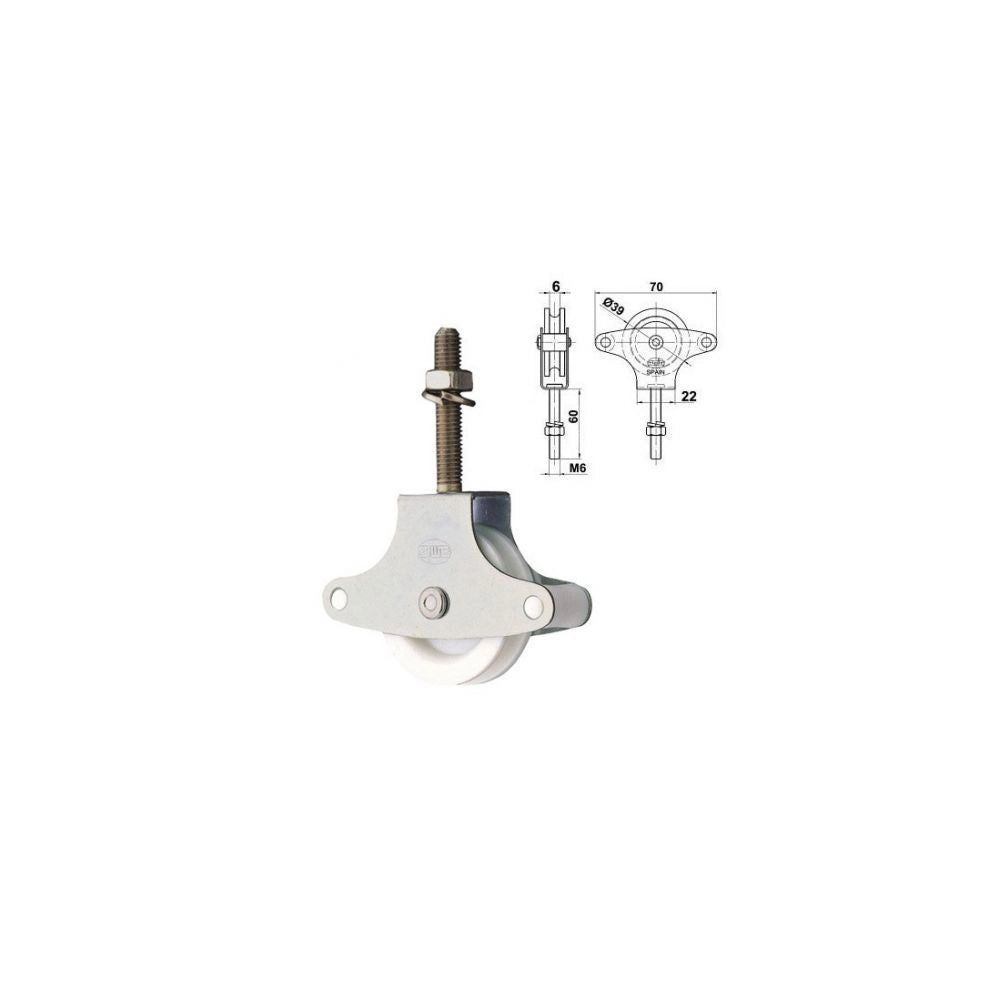 Trade Shop - Set 2 Pulegge Puleggia Per Filo Stendibiancheria Stendino Panni Carrucola -
