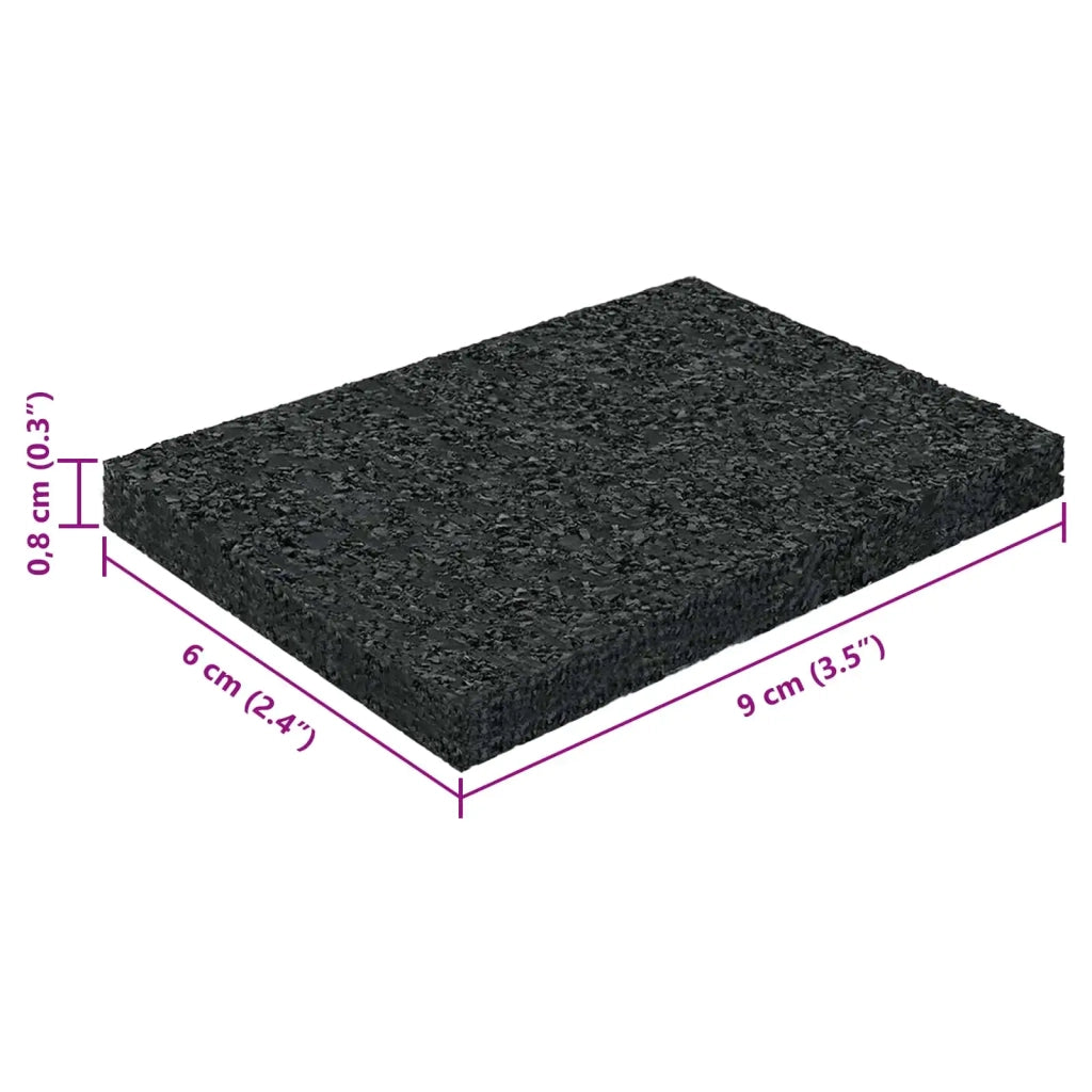 Pad per patio in granuli di gomma Nero 6 x 9 x 0,8 cm Gomma CFW9880506