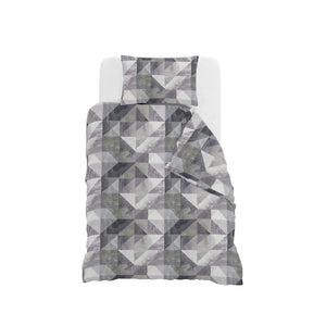 Copripiumino Singolo con Stampa sul Sacco e Federa Linea River Sepik Grey