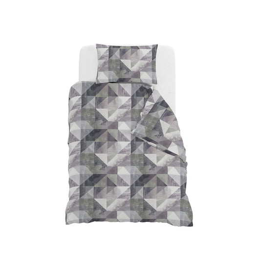 Copripiumino Singolo con Stampa sul Sacco e Federa Linea River Sepik Grey