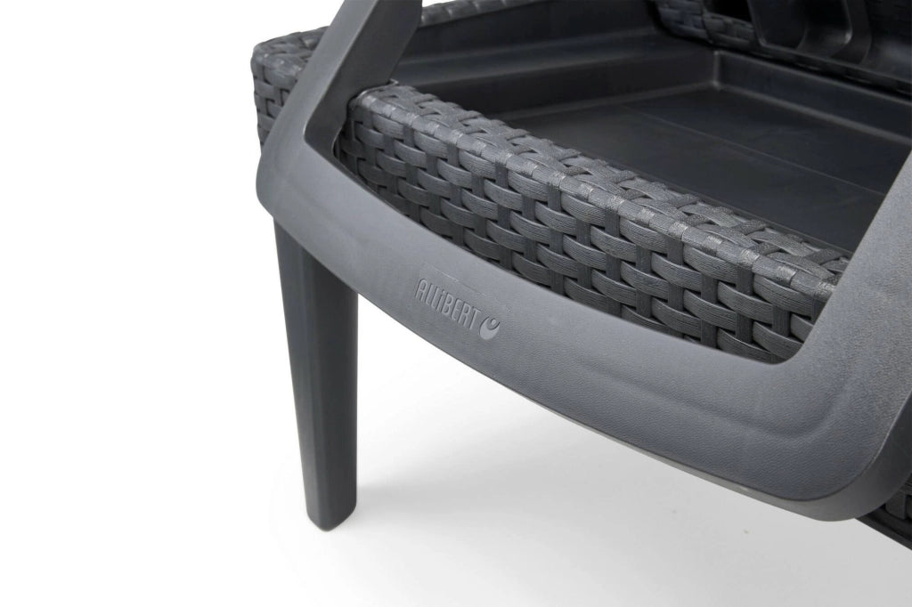 Lettino prendisole Glace, Sdraio da giardino, Letto pieghevole outdoor, Sedia reclinabile, 188x58 h29 cm, Antracite e Grigio