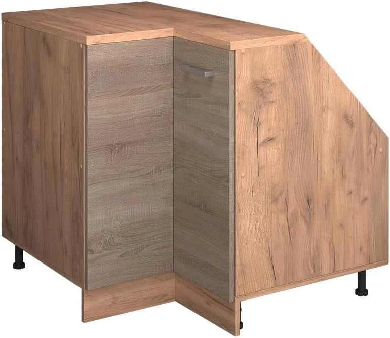 Mobile sottotetto Mobile angolare Rion, Sonoma, 75.6 x 81.6 cm con 1 porta, carcassa dell’armadio profondità 60 cm, adatto per il salvaspazio sotto tetti spioventi