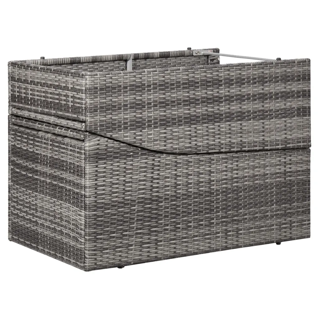 Lettino Prendisole con Cuscino in Polyrattan Grigio 46540