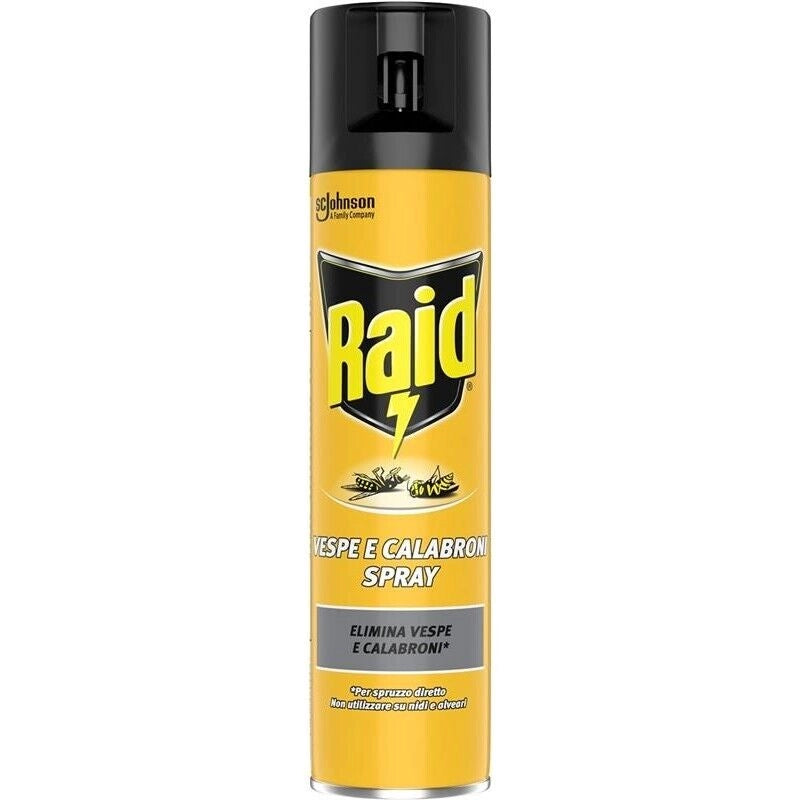 RAID INSETTICIDA SPRAY ELIMINA VESPE E CALABRONI PER USO INTERNO AZIONE RAPIDA PER SPRUZZO DIRETTO 400 ML