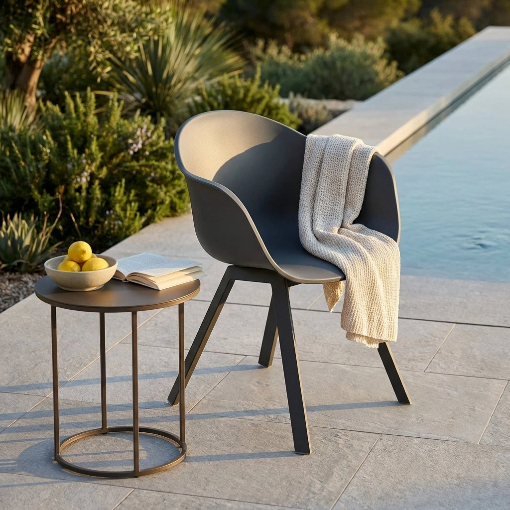 Poltrona da Giardino in Plastica Alluminio cm 63x55x79 - CLARK