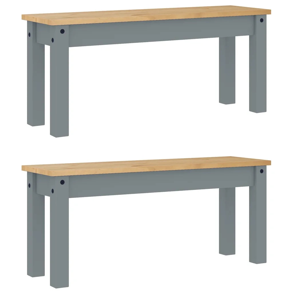 Set da Pranzo 3 pz PANAMA Grigio in Legno Massello di Pino 3345165