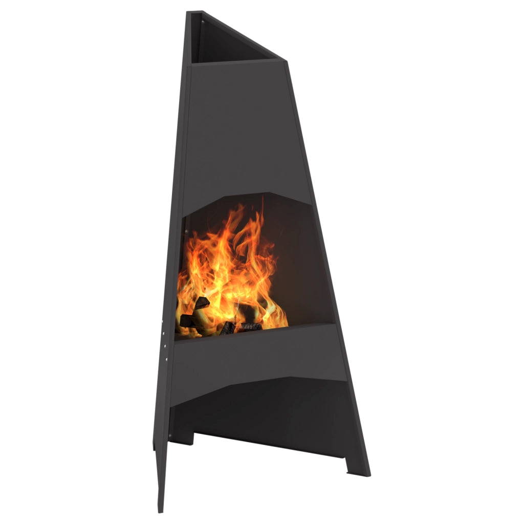 Braciere Piramidale Nero 50x45x95 cm Acciaio