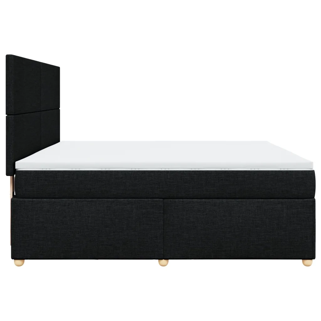 Giroletto a Molle con Materasso Nero 180x200 cm in Tessuto