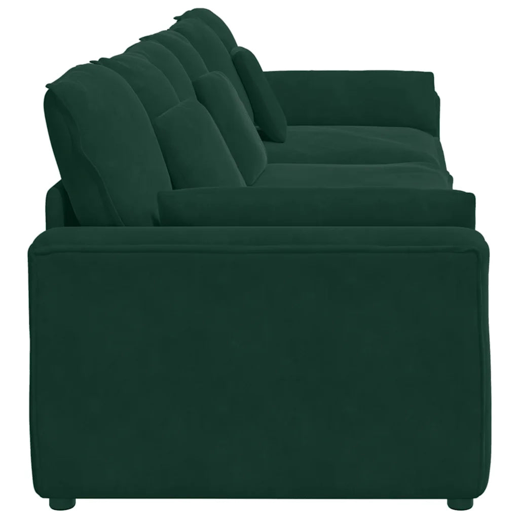 Divano Modulare con Cuscini Verde Scuro
