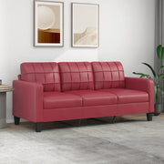 Divano a 3 Posti-Sofa 3 Posti Rosso Vino 180 cm in Similpelle 751702