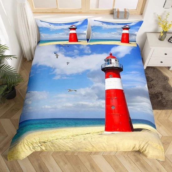 Set di tende da letto Oceanen Thema per bambini e adolescenti - 3 pezzi - Kingsize