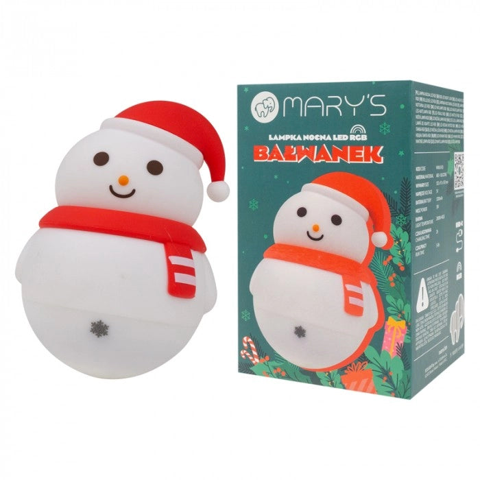 Lampada notte bimbi senza fili Pupazzo Neve RGBW 1W Mary's