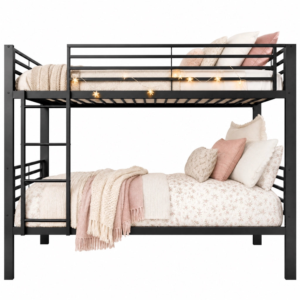 letto a castello metallo nero 90 x 200 cm